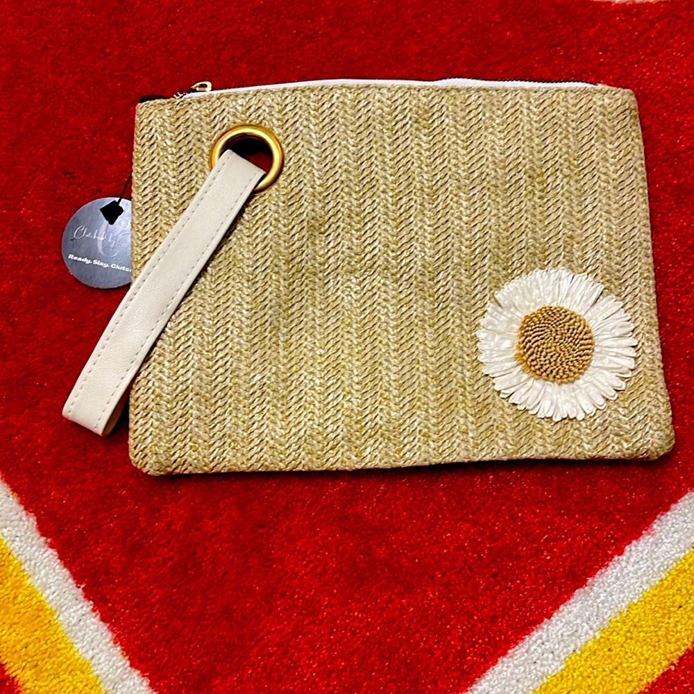 Sunflower straw Wristlet/Clutch purses 👛